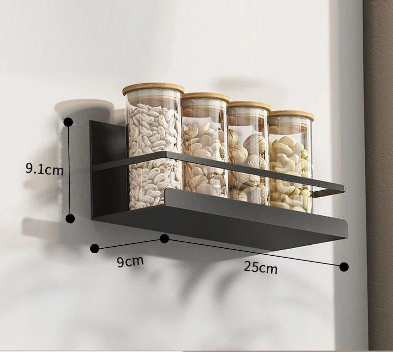 Magnetic Spice Rack Refrigerator Side Shelf Spice Storage Household Fridge Magnetic Shelf Space Saving Kitchen Organizer Rack