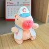 Cute Pink Pp Cotton Capybara Keychain Short Plush Bubble-blowing Animal Charm