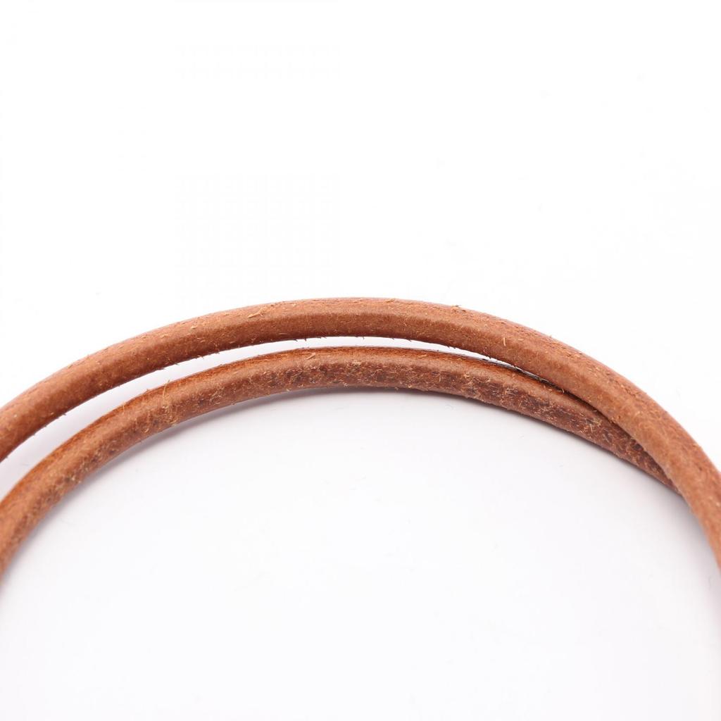Used HERMES Double Kelly Choker Bracelet leather Gold Plated Brown Gold Gold Used Women