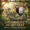 Handmade Fiber Bird Nesting Heart, Refillable Birds Haven 1 Heart Shape Hummingbird Nesting And 80g Of Nest Materials