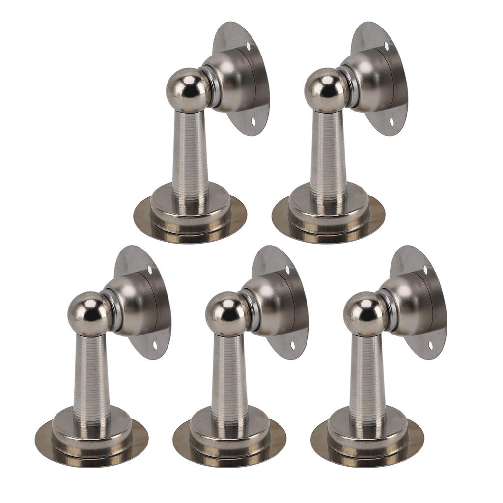 5Pcs Magnetic Door Stop Stainless Steel Easy Installation Strong Magnet Door Stopper for Office Bedroom Cabinet Hotel