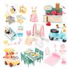 1:12 Miniature Furniture Forest Family Kitchen Toy Dining Table Dollhouse Accessories Bathroom Pretend Play For Girl Gifts Toys