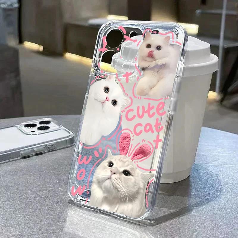 Милый Чехол-Котик для Samsung Galaxy A56 5G A55 A35 A36 A15 A16 A26 A54 A52 A53 A14 A05 A05S A06 A25 A34 A35 A32 A50S Прекрасный Чехол