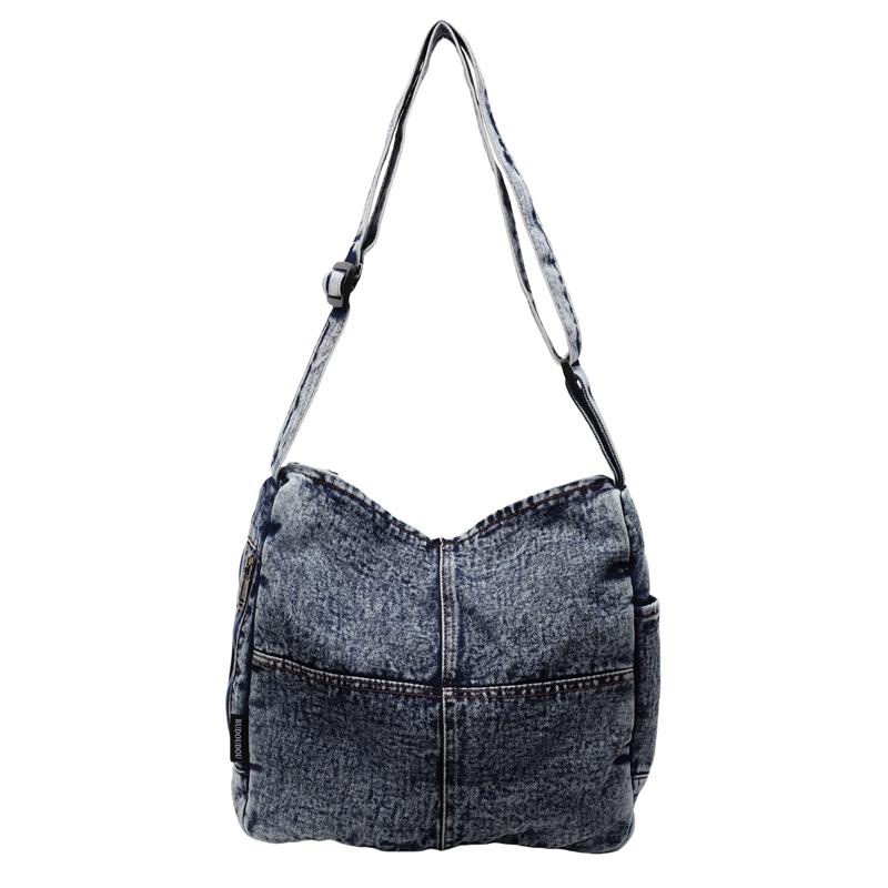 Джинсовая сумка Винтажная сумка-мессенджер на плечо Кроссбоди Большая вместимость Сумка-тоут