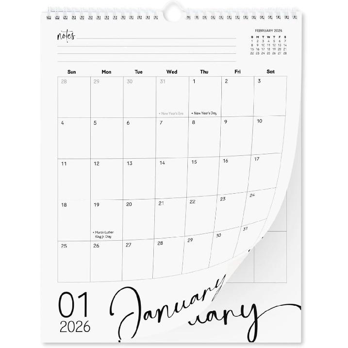 Wall Calendar 2026-2027 Hanging Calendar, Jan 2026 to June 2027, 13.5 x 11 Inch Monthly Calendar for Wall, 18 Months Spiral Twin-Wire Binding Wall