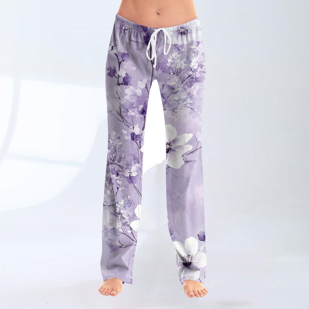 Женские модные свободные повседневные брюки с принтом банта