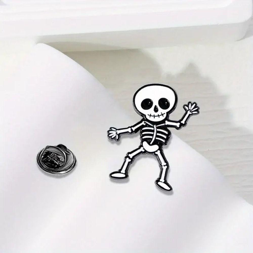Zinc Zinc Zinc Alloy Halloween Funny Brooch Pumpkin Flying Broomstick Cat Brooch Skeleton Brooch Halloween