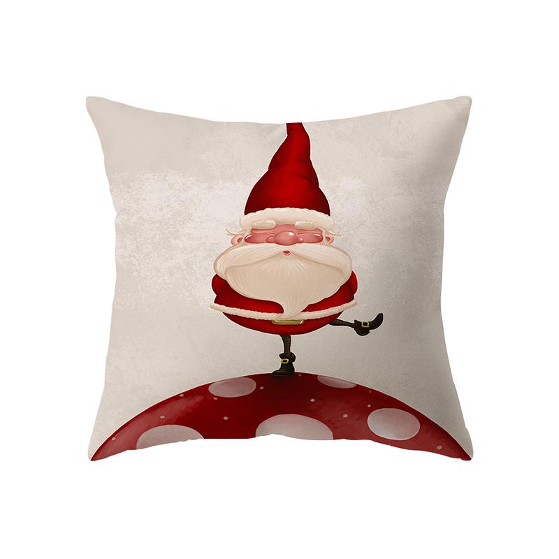 Santa Claus Christmas Theme Printed Pattern Cushion Cover Home Living Room Sofa Decoration Square Pillow Pillow Cover