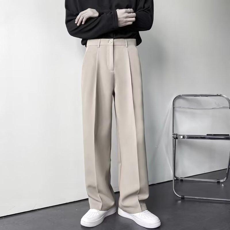 Men's Trendy Straight-Leg Harajuku Solid Color Winter Trousers 2023 - Youthful, Stylish, and Simple.