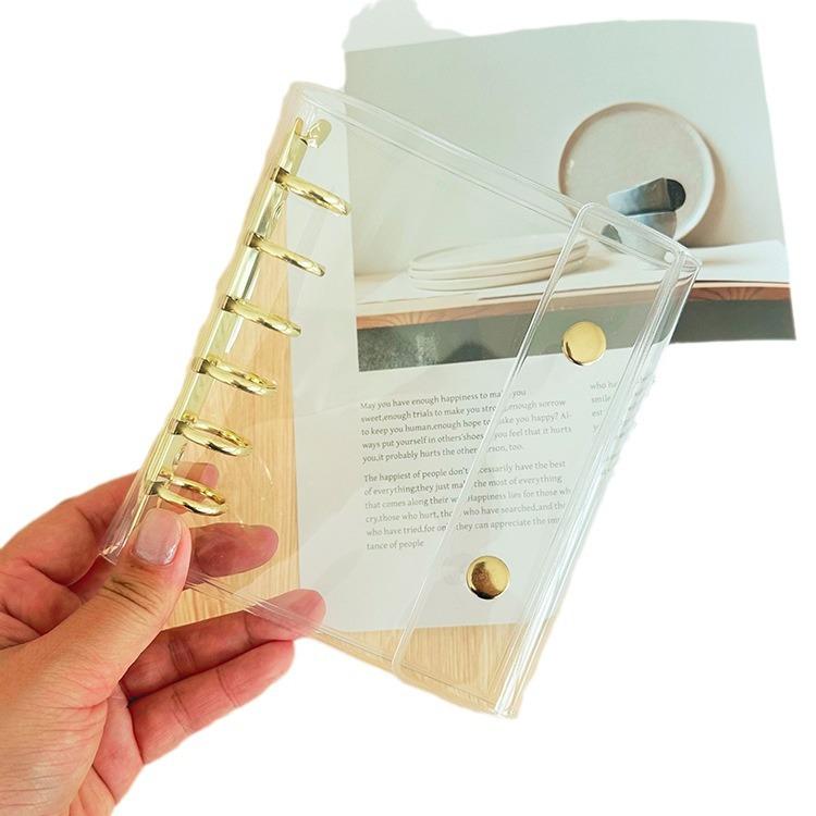 A7 Double Botton Colorful Transparent PVC Soft Cover Binder Cover Journal Sketchbook Accessories Diary Office Supplies