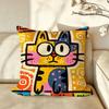Art SStyle BBlack and White Cat Cushion Cover Pillow Case Antidustmite Pillowcase Silky Short Plush Sofa Cushion Cover hot