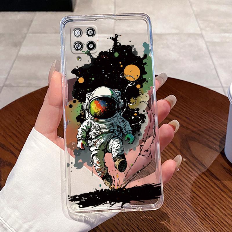 Чехол для Samsung Galaxy A42 M42 M32 M22 F22 Capa Прозрачные силиконовые чехлы Мягкая задняя крышка из ТПУ Милый чехол для телефона с кроликом, кошкой, динозавром