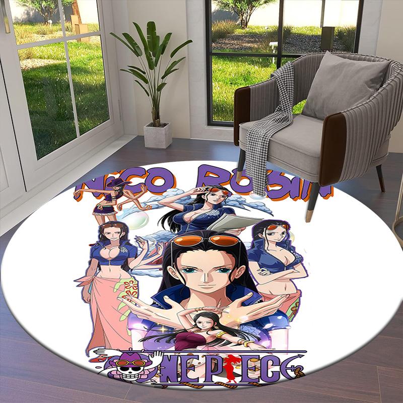 Nico Robin Round Area Rug Carpet Rug For Living Room Bedroom Sofa Playroom Decor Nonslip Floor Mat