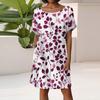 Women's Fashion Short Sleeve Dress With Pockets Floral Print Casual Beach Dress