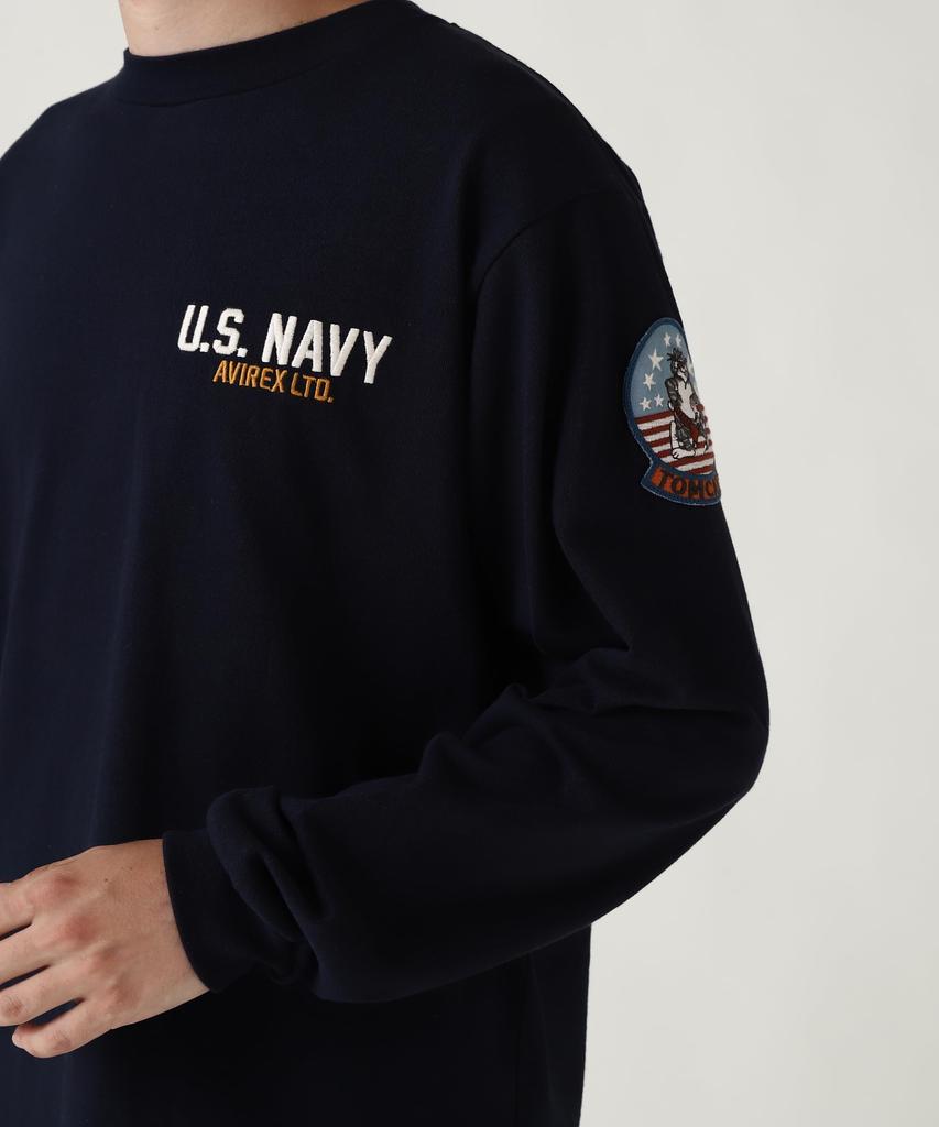 AVIREX LONG SLEEVE T-SHIRT TOPGUN men's L navy