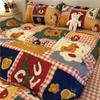 Cartoon Color Matching Four-piece Set Quilt Cover Bedding Quilt Cover Dormitory Bed Single Three-piece Set