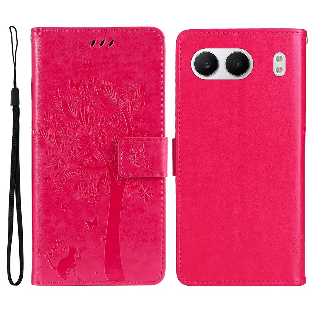 Чехол для телефона OnePlus Nord 4 с подставкой, рисунок "Кошачье дерево", кожаный кошелек, мобильная обложка