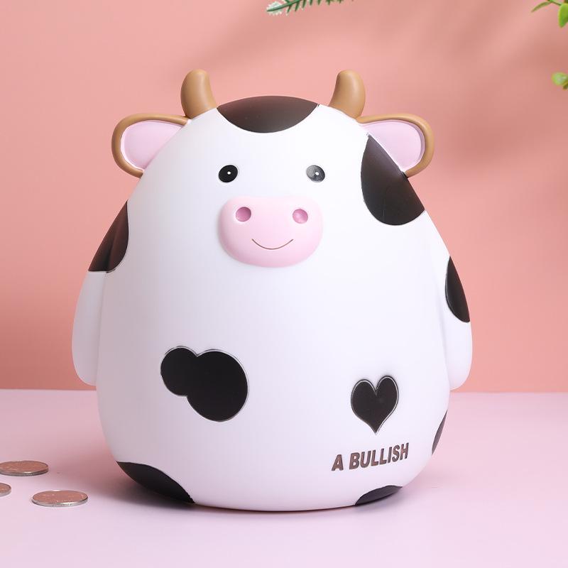 Копилка в виде коровы из мультфильма - эмаль, прочная, креативный подарок для детей