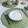 4pcs Braided Woven Place Mats Washable Table Place Mat Round Placemats Coasters  for Dining Table