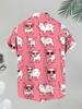 Men'S Casual 3D Cool Trendy All-Over Print Heart Pig Shirt