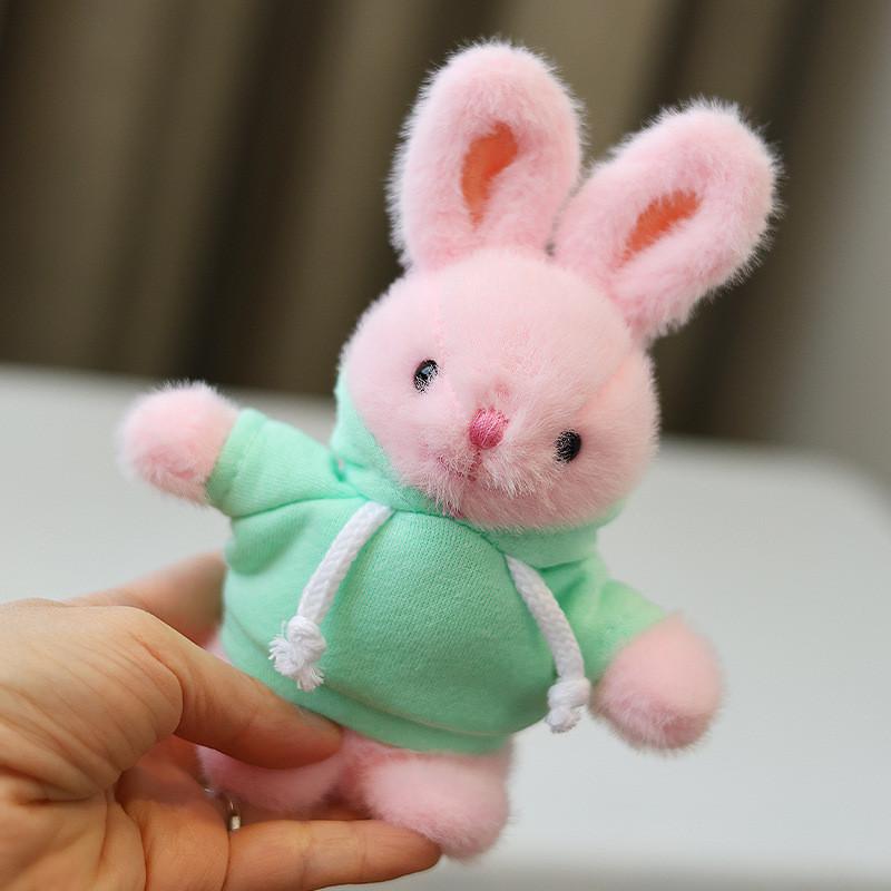 Rabbit Plush Keychain Toy Cute Stuffed Animal Doll Kids Birthday Gift Keyring