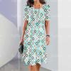 2025 New Ladies Dress Geometric Print Elegant & Beautiful Mid-length Dress Plus Size Women's Summer One-piece Dress