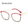 SHAUNA модные квадратные женские очки TR90 металлические оправы для очков ретро двойной цвет мужские прозрачные антисиние легкие очки оптическая оправа