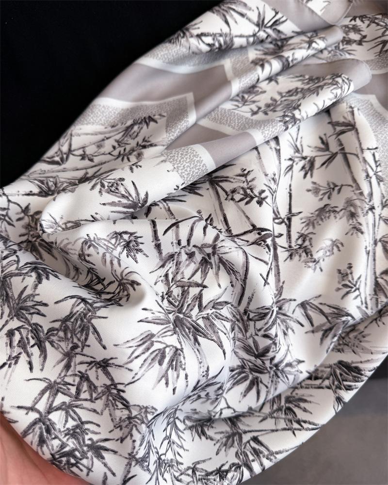 Luxury Floral Twill Print Square Scarf Women Soft Satin Kerchief Hairband Neckerchief Head Hijab Lady Headband Foulard