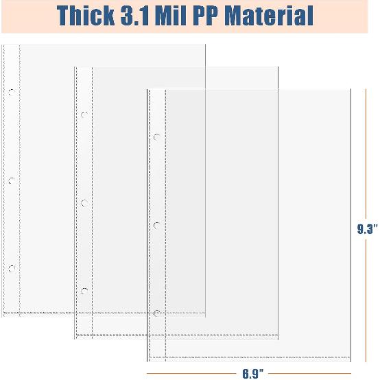 6 x 9 Brochure Sleeves, 50 Pack, Page Protectors for Broadway Play Programs and Theater Programs, Top-Loading Sheet Protectors