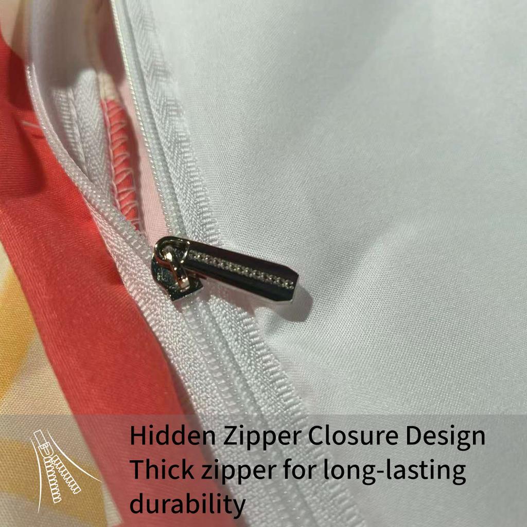 Green Leaf Pattern 3Pcs Bedding Set Soft And Breathable Floral Mushroom, Snail - Includes Quilt Cover And Pillowcases No Filling