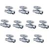 (10-Pack) Cyrret Straight Stop Pex Valve 1/2" PEX Inlet x 3/8" Compression Outlet No Lead Brass Angle Stop Sink Water Shut off Valve Quarter 1/4 Turn