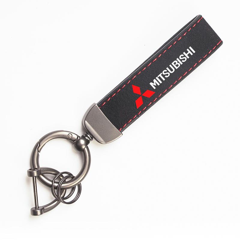 Carbon Fiber Leather Keyrings Car Keychain Accessories For Mitsubishi Ralliart Outlander Jinxuan Lancer Ex Galant Attrage Pajero