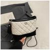 2025 New Small Fragrance Style One-shoulder Cross-body Bag Fashion Diamond Check Chain Bucket Bag Women's Trendy Commuting High-end Sense Women's Bag