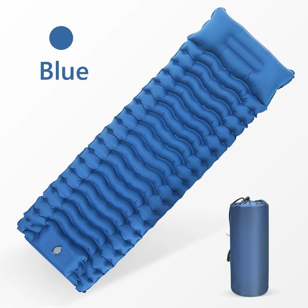 Outdoor Camping Inflatable Mattress Thicken Sleeping Pad with Built-in Pillow & Pump Air Mat for Travel Hiking Climbing