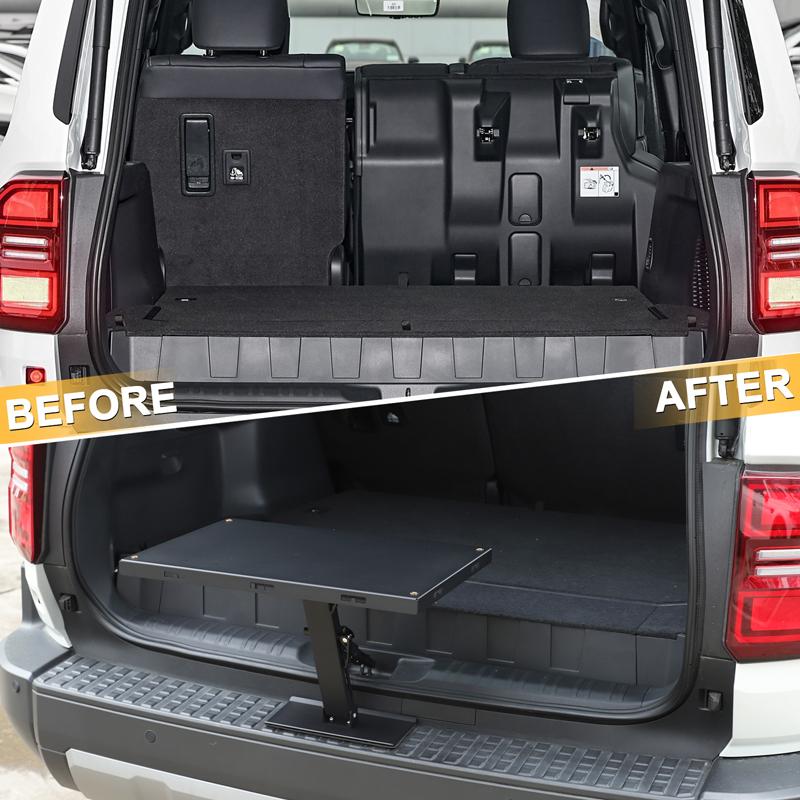 Для Toyota Land Cruiser 250 Prado LC250 2026 2026 Стол-поднос в багажник автомобиля из алюминиевого сплава, портативные складные столы для кемпинга на открытом воздухе