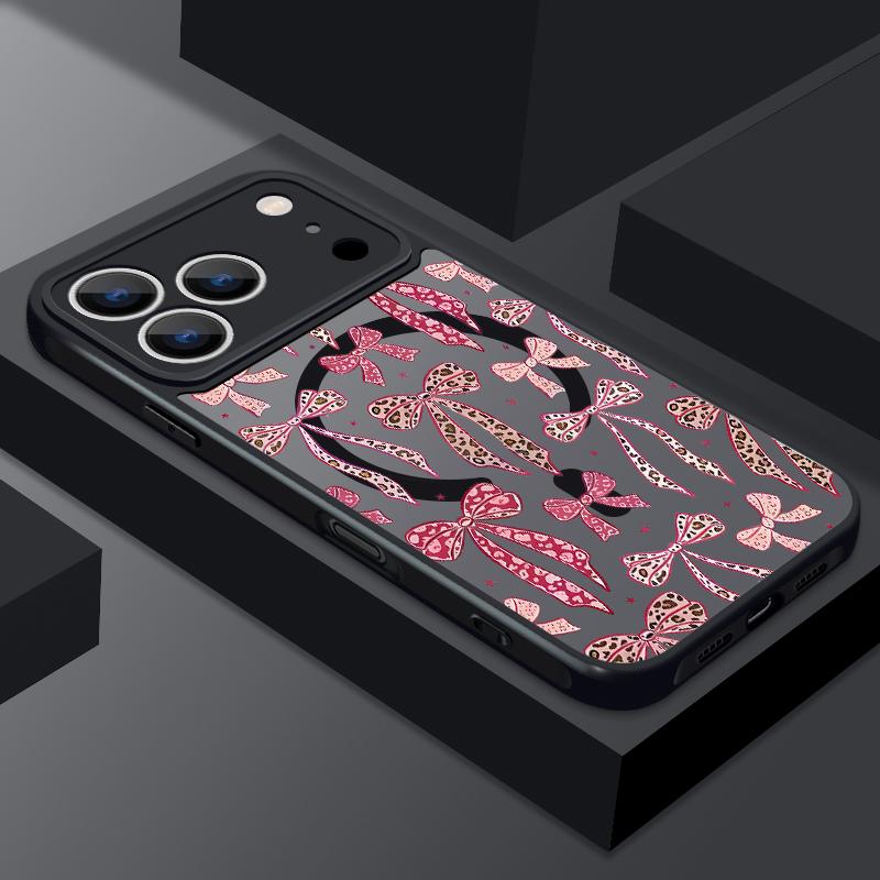 Чехол с узором из разноцветных бантиков Для iPhone 17 Pro Max Чехол iPhone 16 15 14 13 Pro Max Прочный Бампер Магнитный Для Magsafe Ударопрочный Чехол