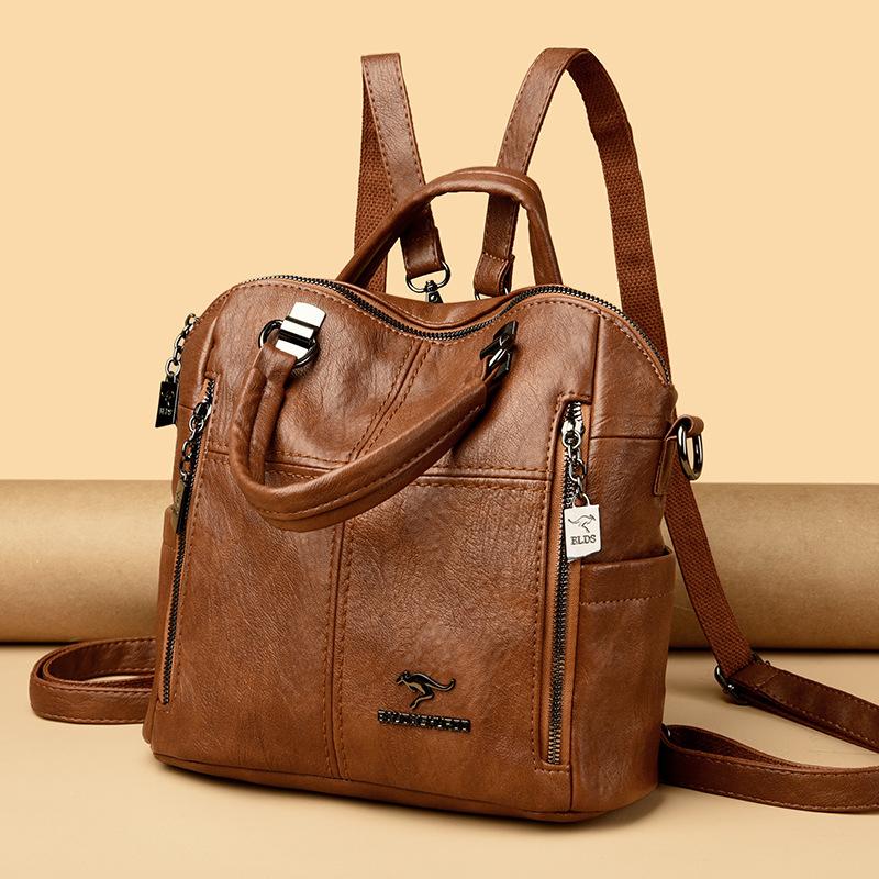 Рюкзак из овчины с крестообразным шитьем, многофункциональная сумка-ведро, модный женский дорожный рюкзак