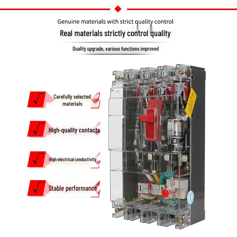 Transparent Plastic Circuit Breaker DZ20L-160A - Anti-Electric Shock Protector for Three-Phase Four-Wire Systems