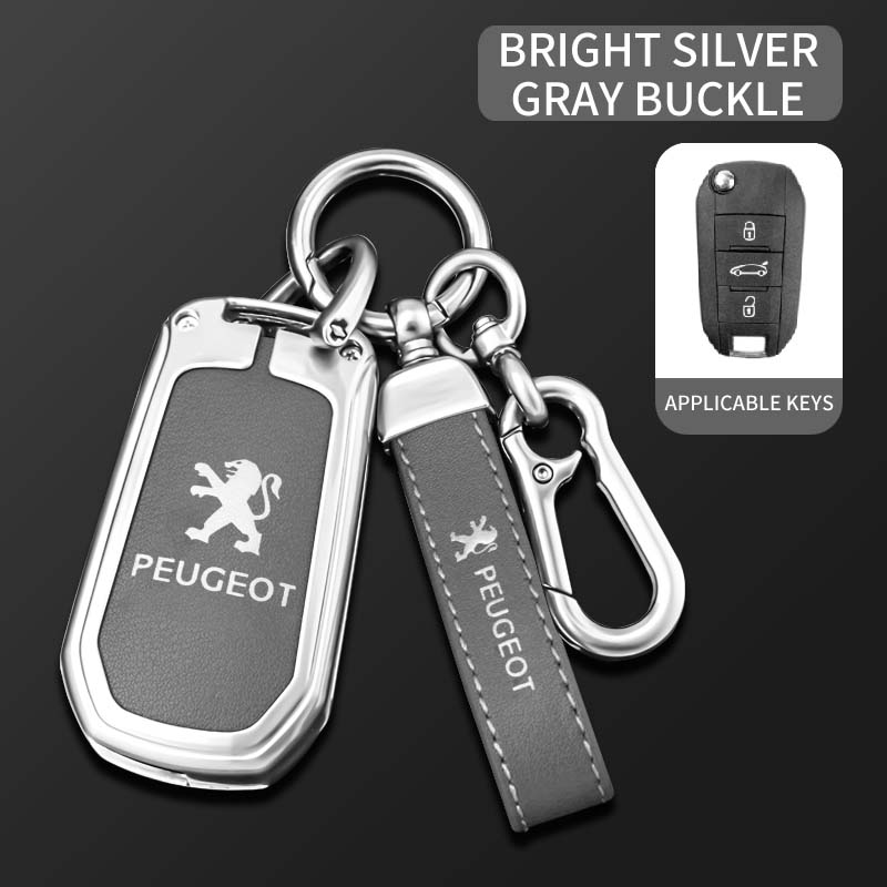 Zine Alloy Car Remote Key Case Shell Cover Protection Fob For Peugeot 208 2008 301 308 508 5008 RCZ Keychain Styling Accessories