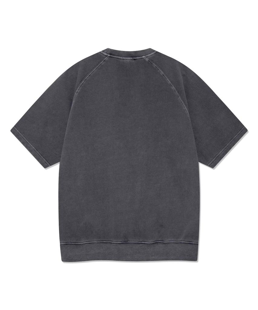 LEE Twitch Embroidered Logo Short Sleeve Dyed Sweatshirt Charcoal