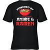 Футболка для молодежи с принтом Anime Ramen Подарок для мальчиков и девочек Молодежная футболка (черный;M)