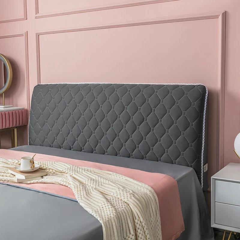 Bed Headboard Cover All Inclusive Bedside Bed Head Cover Warm Soft Bed Anti-Dust Cover Thicken Head Back Protector