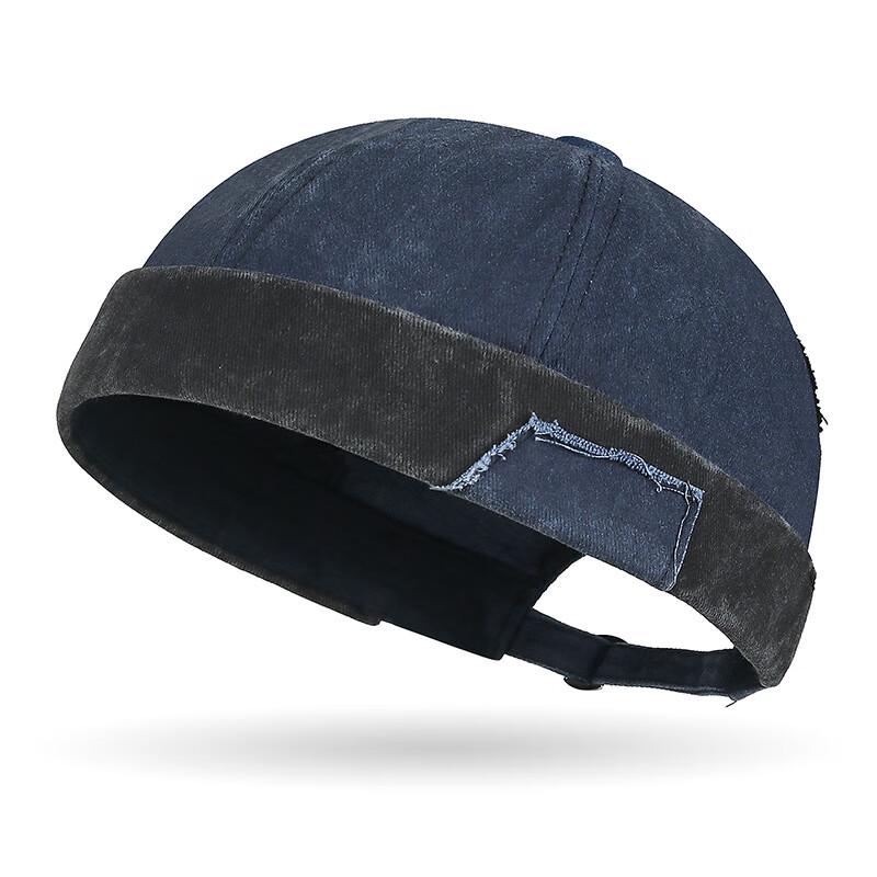 Distressed Patchwork Brimless Hip-Hop Cap