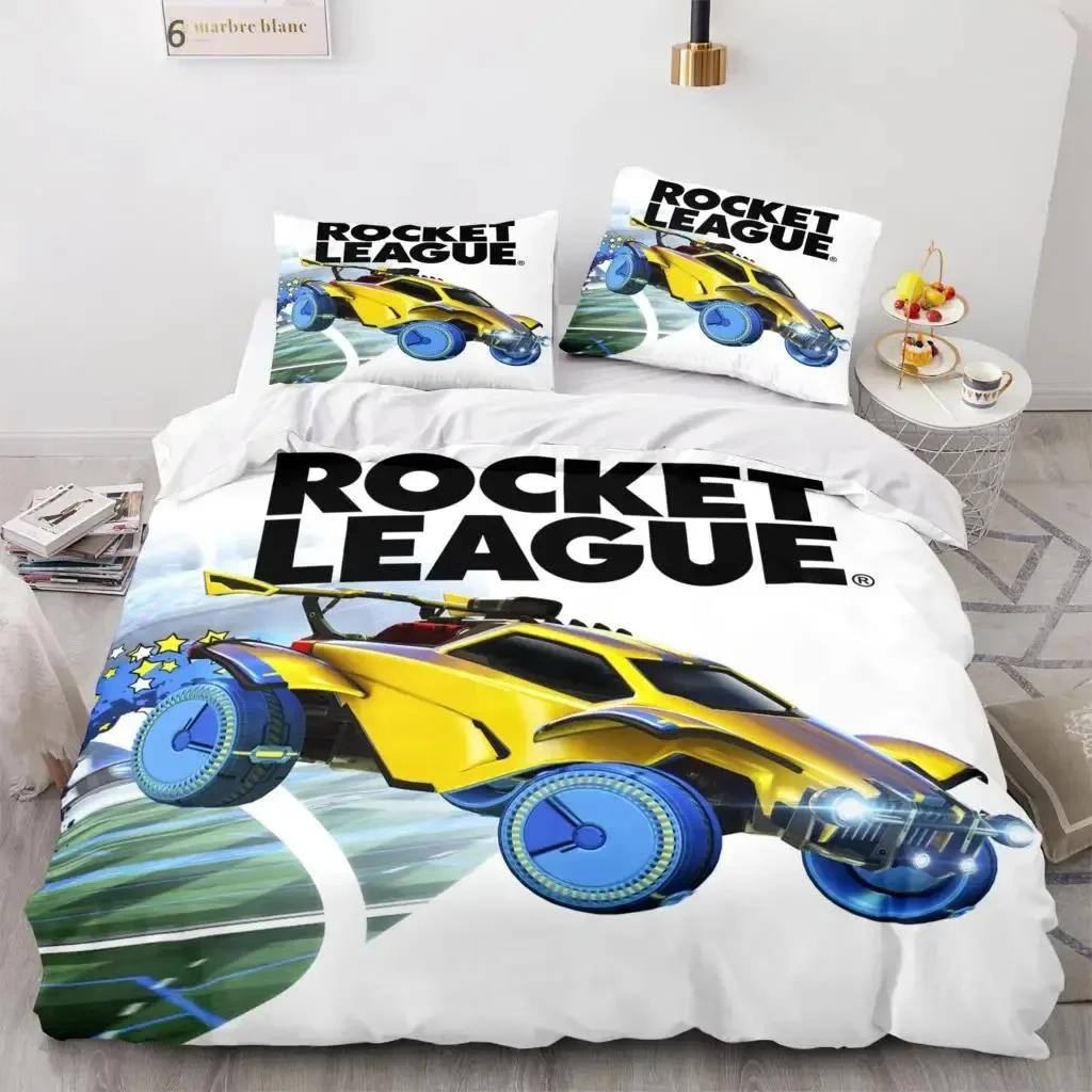Постельное белье Rocket League Покрывало Односпальное Двуспальное Полный Размер Queen King Размер Автомобиль Комплект постельного белья Rocket League Детская Спальня Пододеяльник