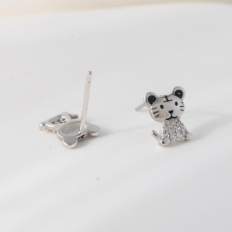 Милые серьги с маленьким тигром, женские модные серьги, новый стиль, уникальный дизайн, темпераментные серьги