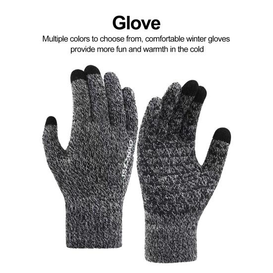 Зимние велосипедные перчатки унисекс, вязаные эластичные перчатки с сенсорным экраном, утолщенные противоскользящие, теплые ветрозащитные, толстые, с пятью пальцами, мягкие женские и мужские перчатки для верховой езды на открытом воздухе