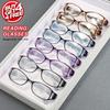 8pcs Trendy Colorful Printed Design Reading Glasses, Simple High-Definition Lenses, Comfortable And Portable Magnifying Glasses for Both Women