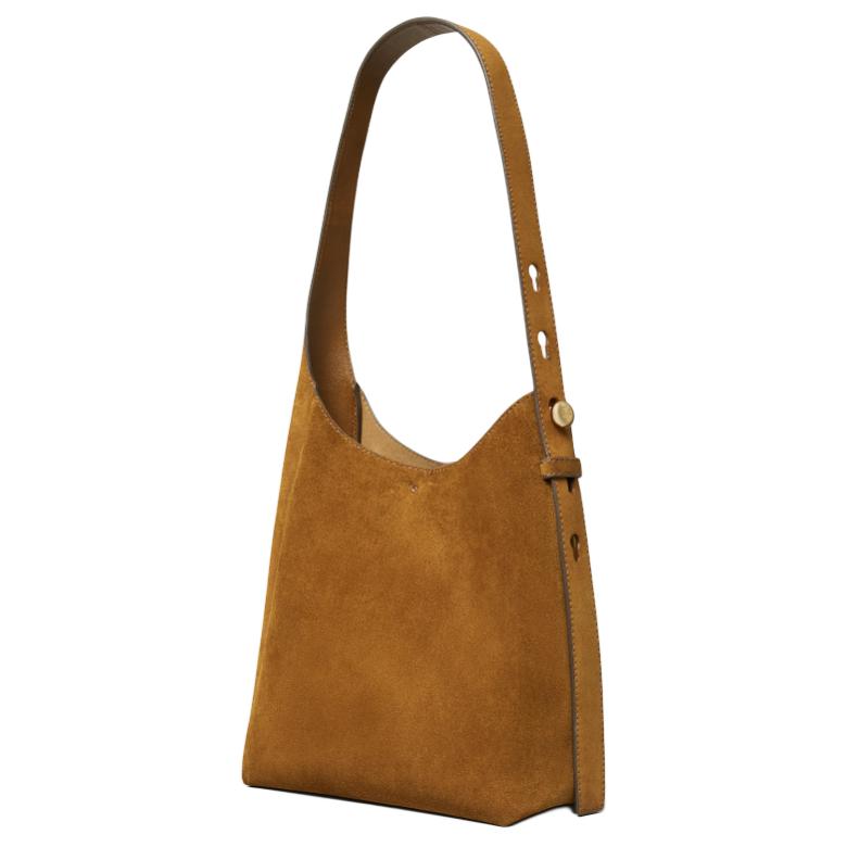 Tory Burch Romy Asymmetrical Unique Silhouette Adjustable Shoulder Strap Bucket Bag Women bags Camel 175320-200