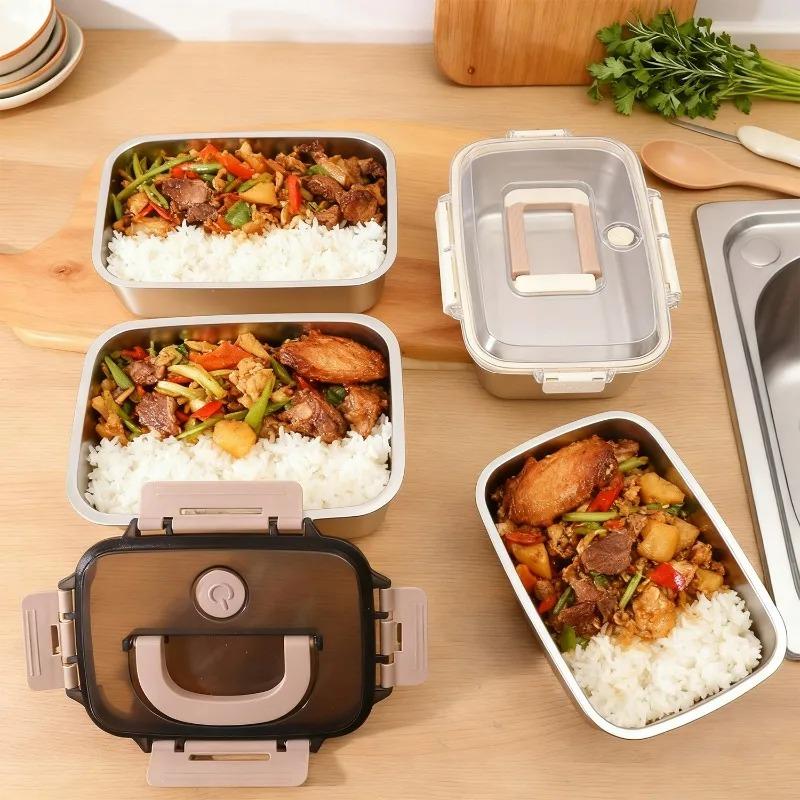 Fresh-keeping Lunch Box with Handle Stainless Steel Leak-proof Bento Bowl Kitchen Dining Storage Containers Camping Food Boxes