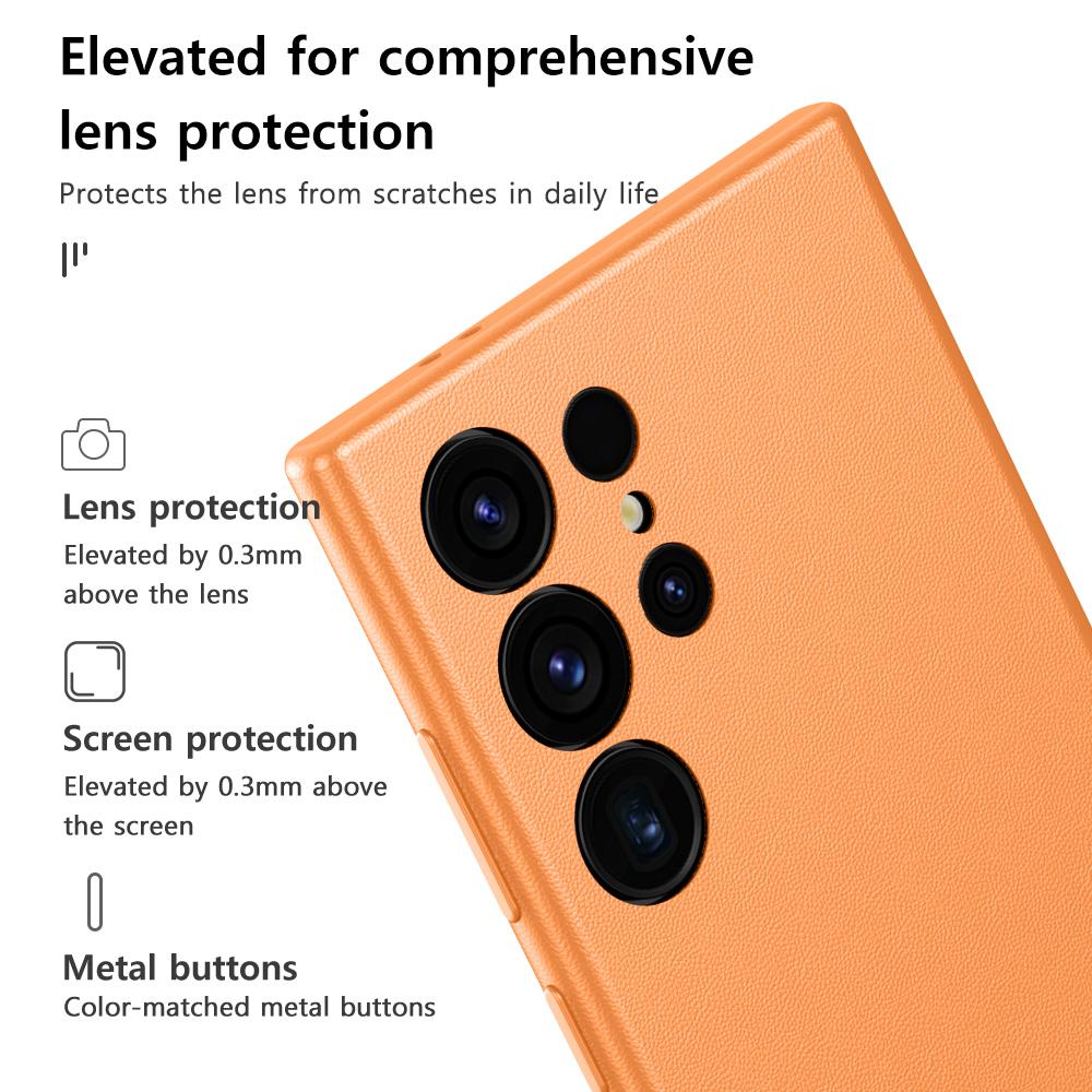 Кожаный чехол для телефона Samsung Galaxy S 24 S24 Plus 360 Полная защита Однотонная задняя крышка Shell